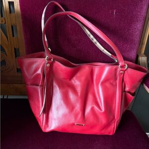 Burberry Red Leather Canterbury tote bag purse